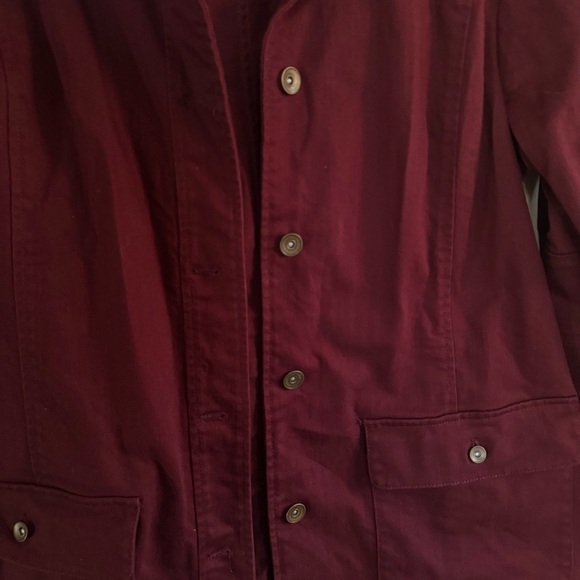 Christopher & Banks Maroon Jacket with Dark Brown corduroy Collar xl - Picture 2 of 12